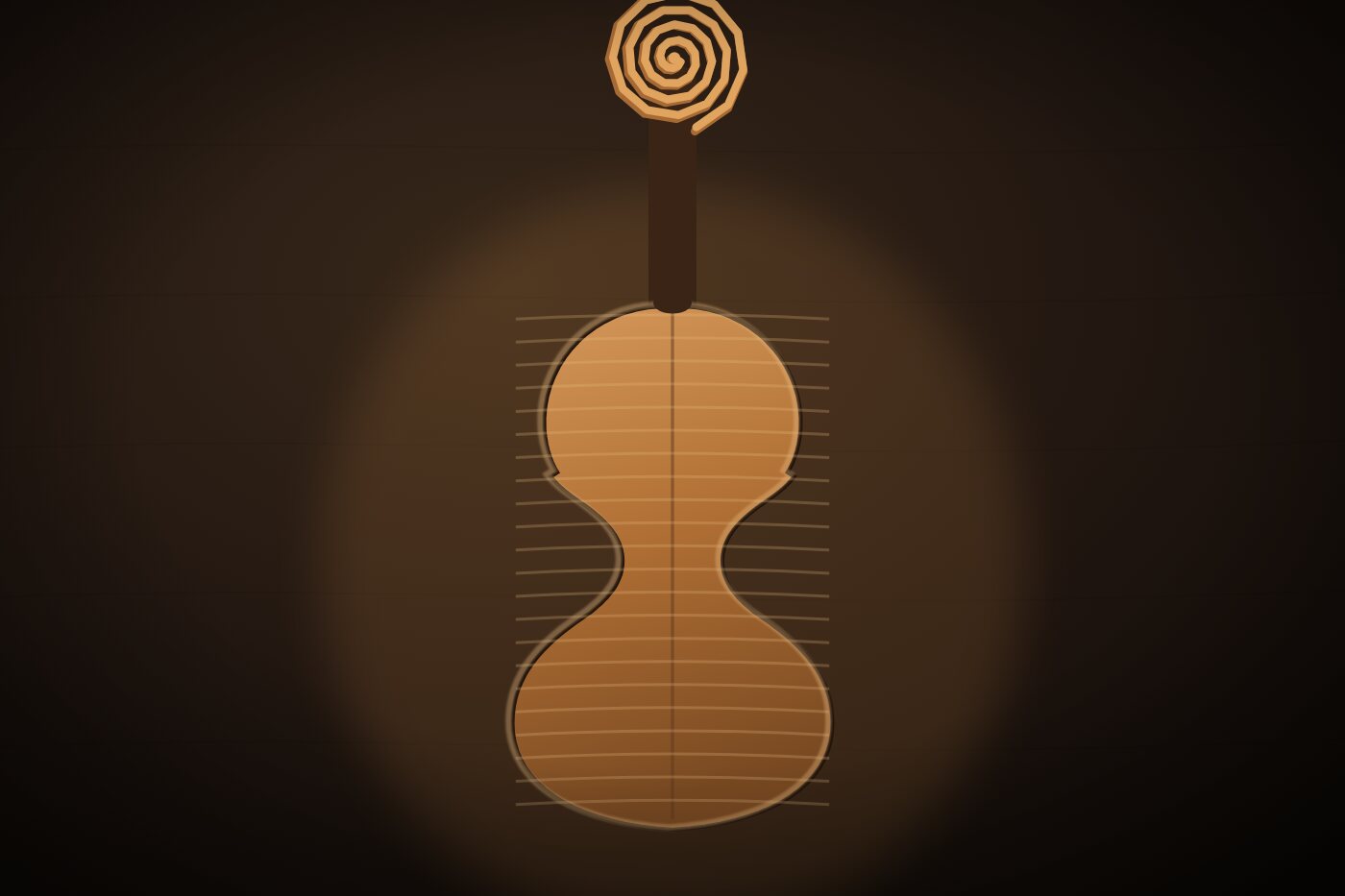 Flamed maple back of a handmade Luthiero violin